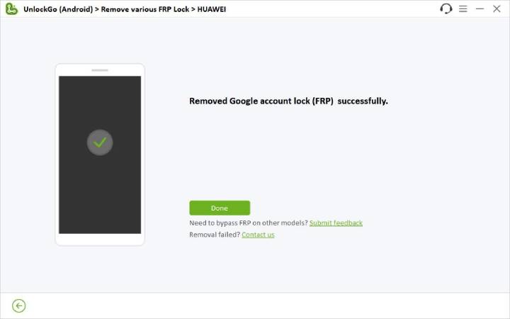 unlockgo android huawei frp bypass successfully