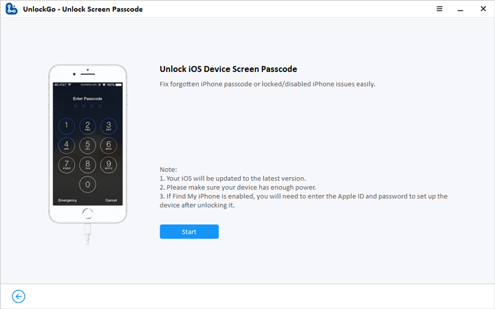 how to reset iphone 6 when locked UnlockGo screen