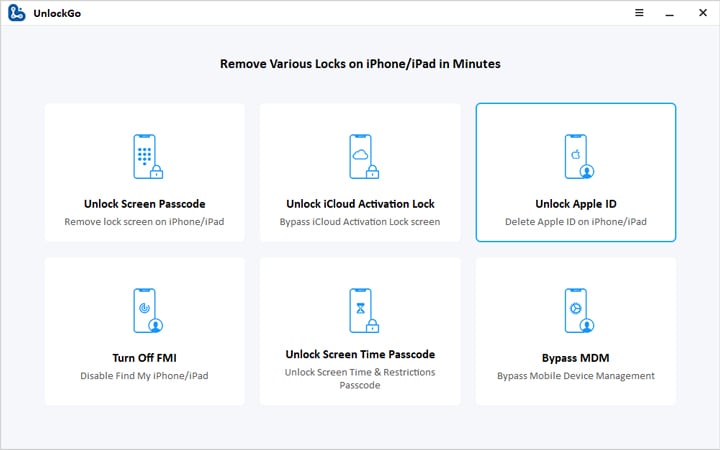 select Unlock Apple ID feature