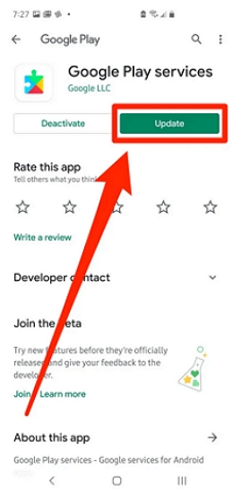 google play keeps stopping - update google play services