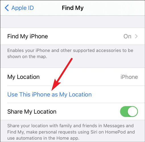 Use This iPhone as My Location