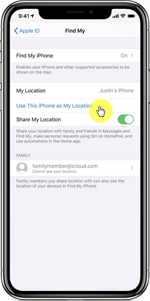 Use Another Device to Share Location