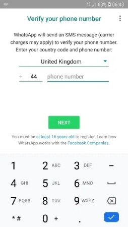 verify phone number whatsapp