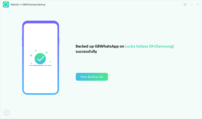 watsgo guide - backup gbwhatsapp successfully