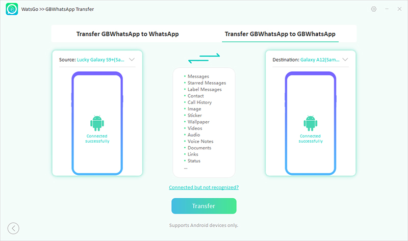 watsgo guide - connect devices to transfer gbwhatsapp to gbwhatsapp