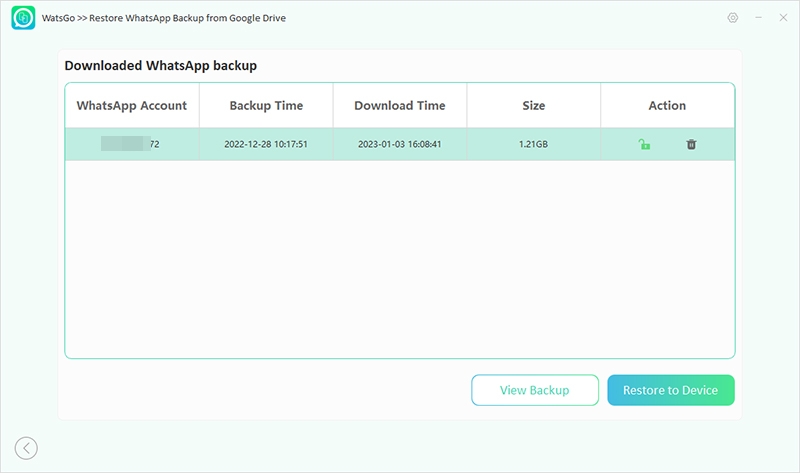 check watsgo downloaded backup
