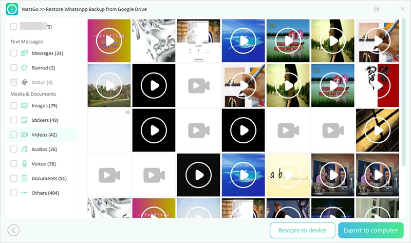 watsgo downloaded backup successfully