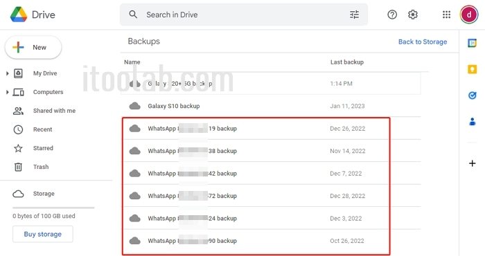 does google drive backup overwirte previous backup
