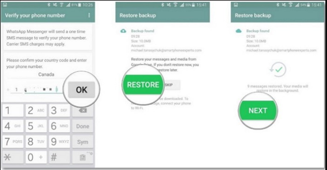 restore whatsapp backup