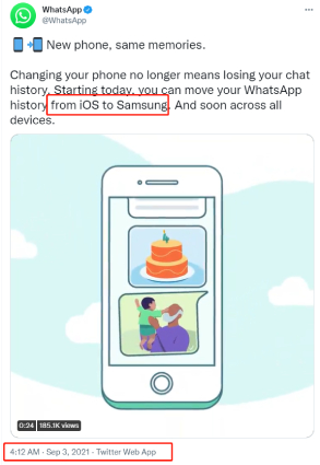 whatsapp transfer from iphone to samsung