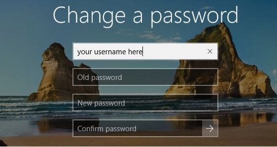 change windows 10 password