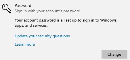change windows 10 password