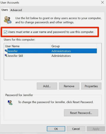 how to remove windows 10 password