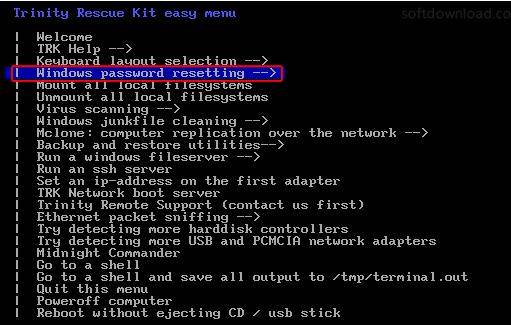 windows password resetting
