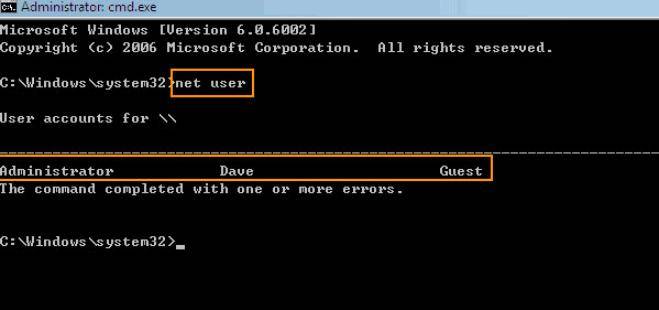 password reset windows vista