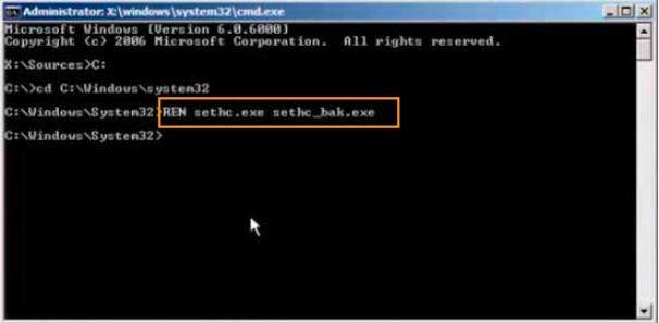 reset windows vista password without disk 