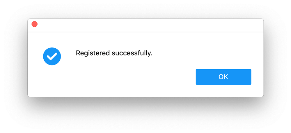 registered successfully