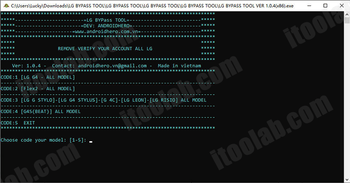 LG Google Verification Remove Tool