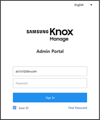 login to Samsung Knox portal