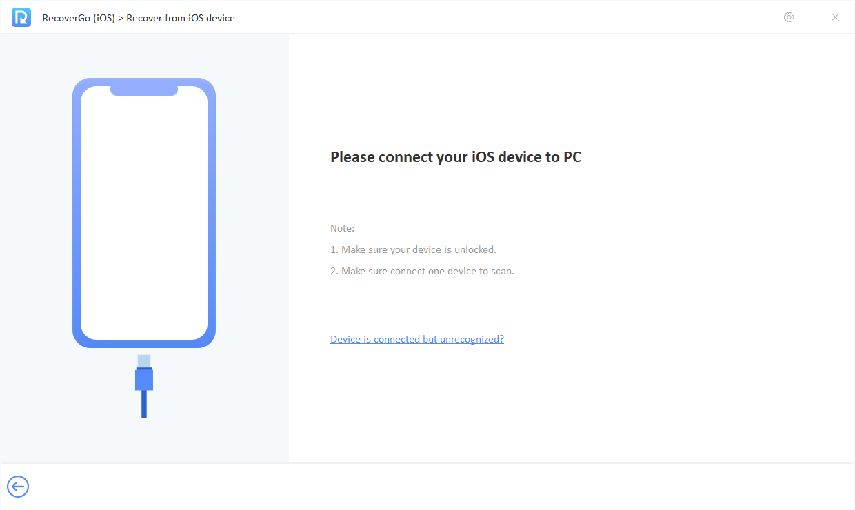 recovergo ios select device