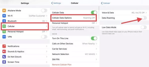 Turn On Data Roaming