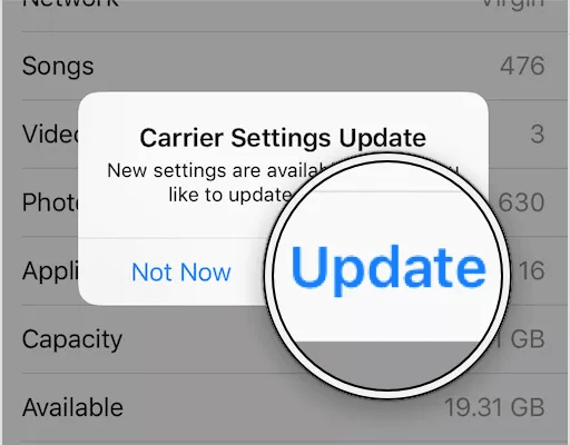 Check Cellular Carrier Update