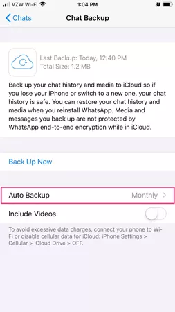 stop whatsapp auto backup iphone 