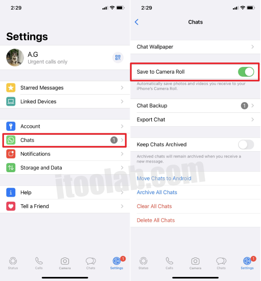 save pic to camera whatsapp on ios